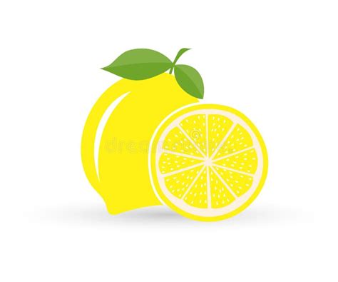 Color Drawing of a Lemon. a Whole Lemon and Half a Lemon Stock Vector - Illustration of lemon ...