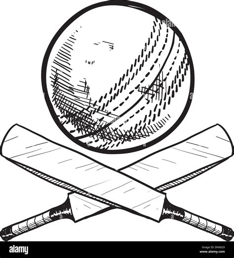 Cricket bat and ball sketch Stock Vector Art & Illustration, Vector Image: 64543649 - Alamy