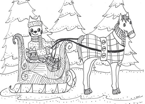 Sleigh Ride Coloring Page - Free Printable Coloring Pages for Kids