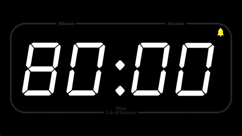 80 MINUTE - TIMER & ALARM - 1080p - COUNTDOWN - YouTube