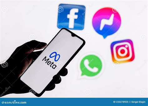 Facebook Changes Its Name To Meta. Smartphone with Meta Logo on the ...