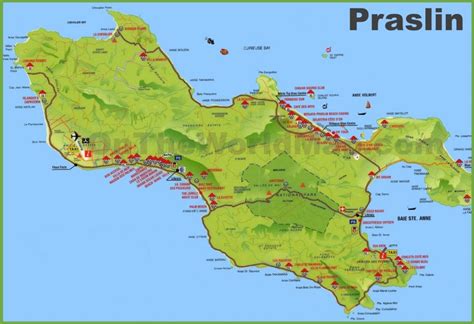 Praslin island map