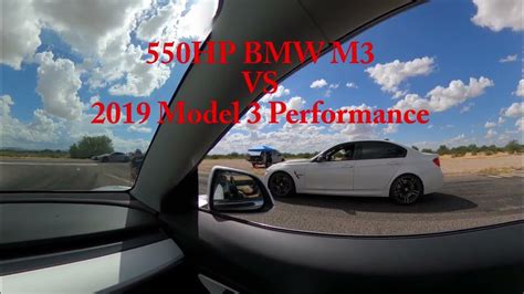 BMW M3 vs Model 3 Performance 1/2 Mile Race Omega Motorsport No Fly ...