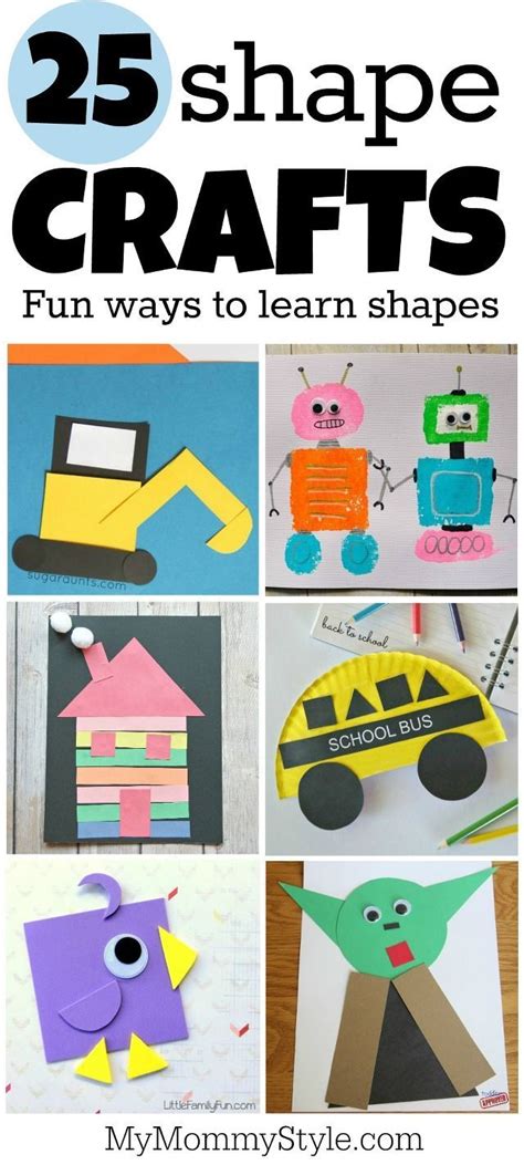 25 Shape Crafts | Preschool art projects, Shapes preschool, Learning shapes