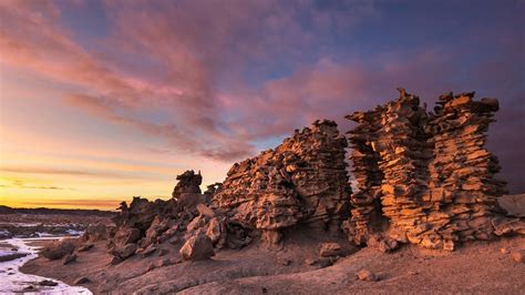 Sandstone Rock Formation at sunset, Fantasy Canyon, Uintah County, Utah. [Desktop wallpaper ...