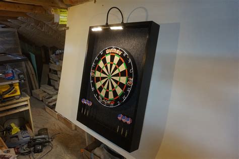 LED Lighted Dart Board Backboard Custom Cabinet Charcoal Felt - Etsy