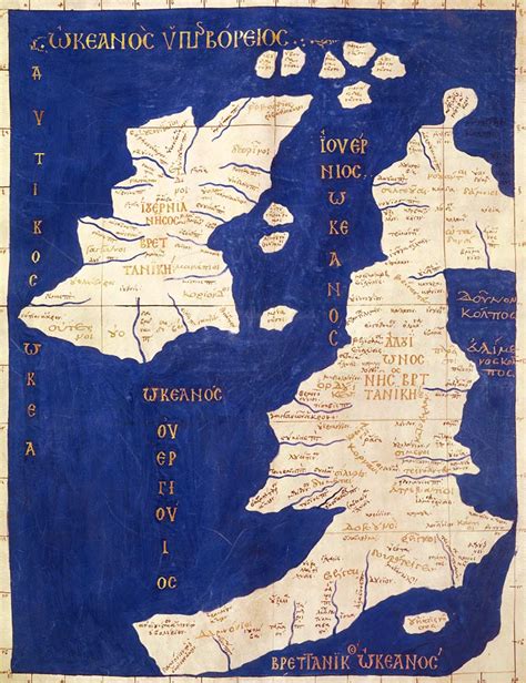 Map of the British Isles, from ''Geograp - (after) Ptolemy as art print or hand painted oil.