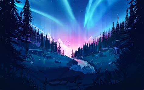 Auroral Forest #1080P #wallpaper #hdwallpaper #desktop | Art wallpaper ...