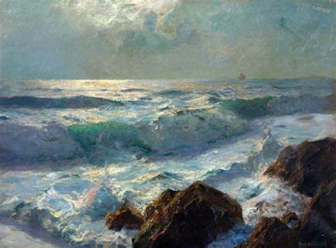 Sea and Rocks, Moonlight | Surf painting, Sea painting, Seascape paintings