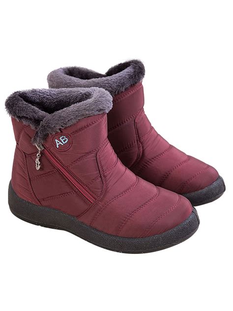 Luxur - Women's Waterproof Winter Snow Boots Ladies Fur Lined Warm Slip On Ankle Booties ...