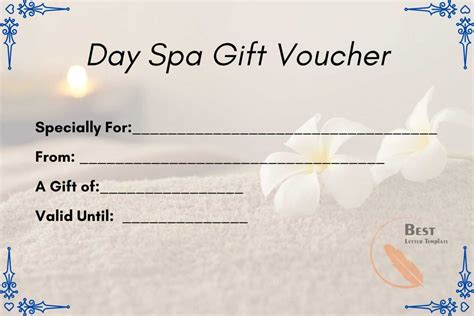 Printable Spa Day Voucher Template