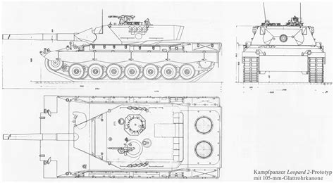 Leopard 2 Blueprint - Download free blueprint for 3D modeling