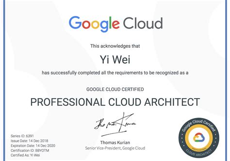 Google Cloud Professional Cloud Architect Certificate – Never Stop Learning