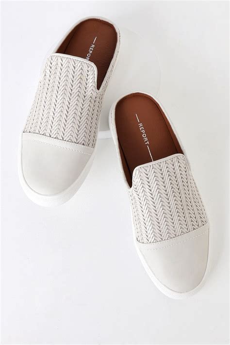 Report Aleesha - Woven Sneaker Slides - Off White Slides - Lulus