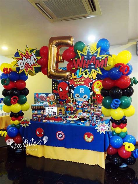 Superheroes Birthday Party Ideas | Photo 3 of 5 | Marvel birthday party ...