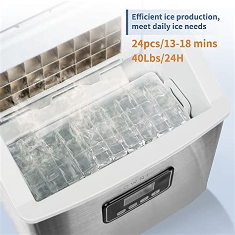 CROWNFUL Ice Maker Machine Countertop, 40LBS/24H, 24 Clear Ice Cubes in ...