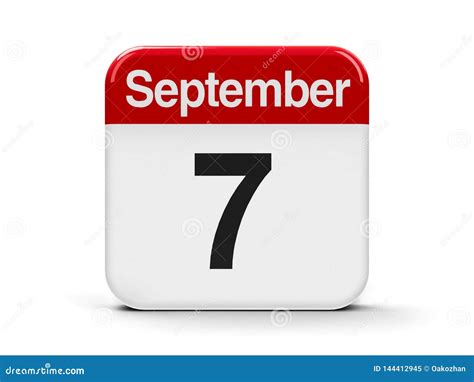 7th September Calendar stock illustration. Illustration of number ...