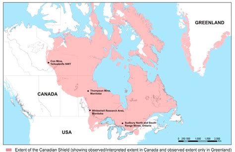 Canada Physical Map Canadian Shield