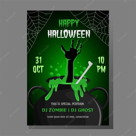 Premium Vector | Happy Halloween Green Slime Style Poster Design