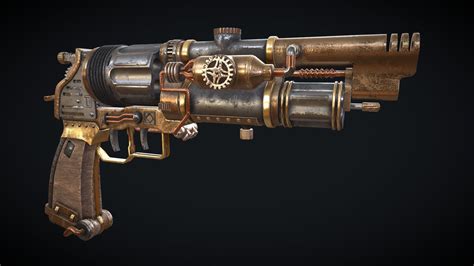 Steampunk Revolver (With Animations) - Download Free 3D model by Eduardo Kuhn (@eduardokuhn ...