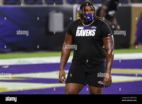 Baltimore ravens offensive tackle d j fluker 70 hi-res stock ...