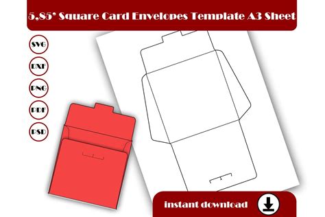 Square Card Envelopes Template Graphic by blacbidigital · Creative Fabrica