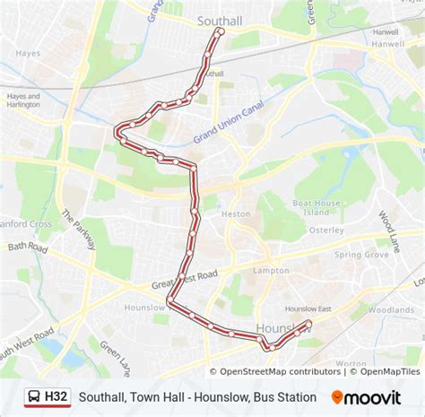 h32 Route: Schedules, Stops & Maps - Southall, Town Hall (Updated)