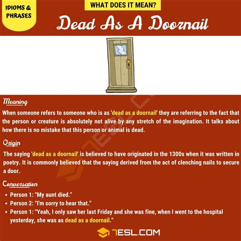 "Dead As A Doornail" Meaning, Origin and Examples • 7ESL