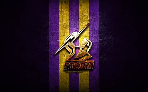 Download wallpapers Melbourne Storm, golden logo, National Rugby League ...