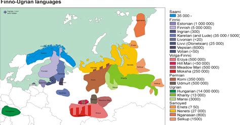 Distribution of Uralic languages [1398x814] : MapPorn