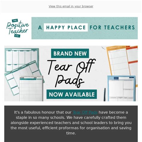 Brand new Tear-off Pads are now here! - The Positive Teacher Company UK