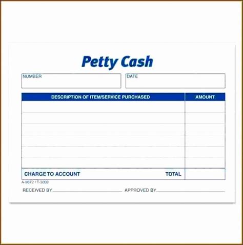 Printable Petty Cash Receipt Template Doc Sample | Almacen