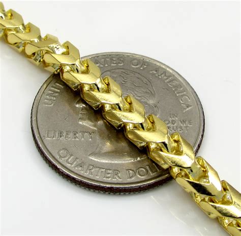 10k Solid Yellow Gold Tight Link Franco Chain 24-26 Inch 4.5mm