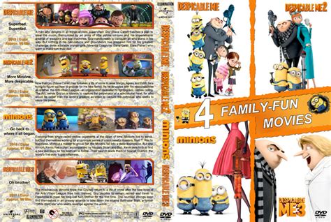 Despicable Me 1-3 & Minions dvd cover (2010-2017) R1 Custom