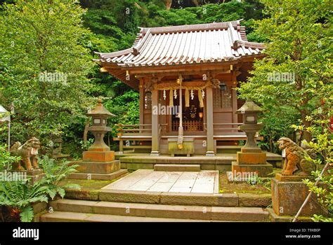 This is a public shrine in Japan on Enoshima Island Stock Photo - Alamy