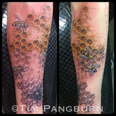 honeycomb bee hive tattoo - parisisaacs