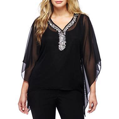 Sequin Drape Neck Shirt at JCPenney | Plus size chic, Clothes, Casual wear