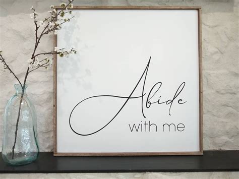 Abide With Me Sign Abide Wall Art Large Wood Sign Hymn | Etsy