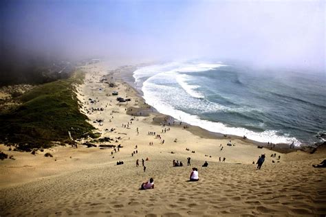 From the top of Cape Kiwanda in Pacific City, Oregon. Haystack Rock is just off to the right ...