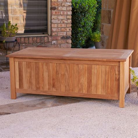 Southern Enterprises Teak Storage Bench | Teak storage, Patio storage ...