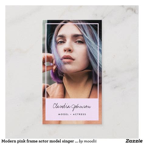 Modern pink frame actor model singer dancer photo business card | Zazzle | Photo business cards ...