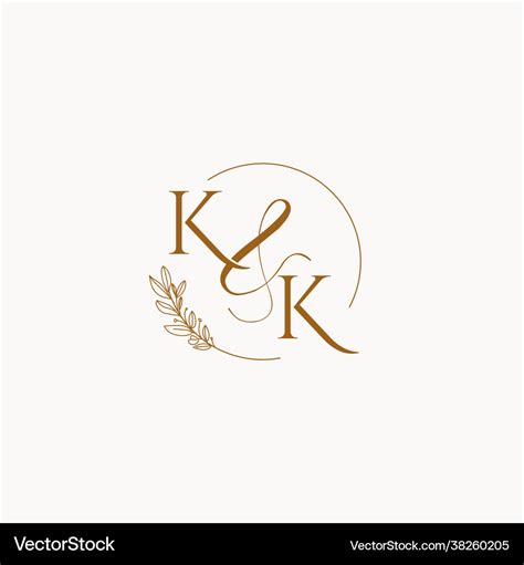 Kk initial wedding monogram logo Royalty Free Vector Image