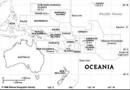 Oceania Political Map Countries