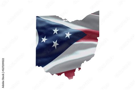 Ohio state map shape with flag. PNG icon Stock Illustration | Adobe Stock