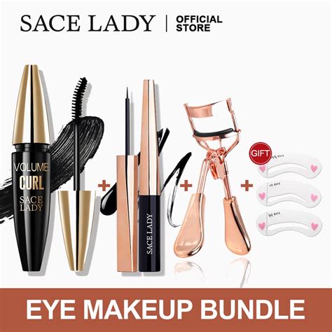 SACE LADY Eye Makeup Set Mascara+Liquid Eyeliner+Eyelash Curler Tools Cosmetics Makeup Set ...