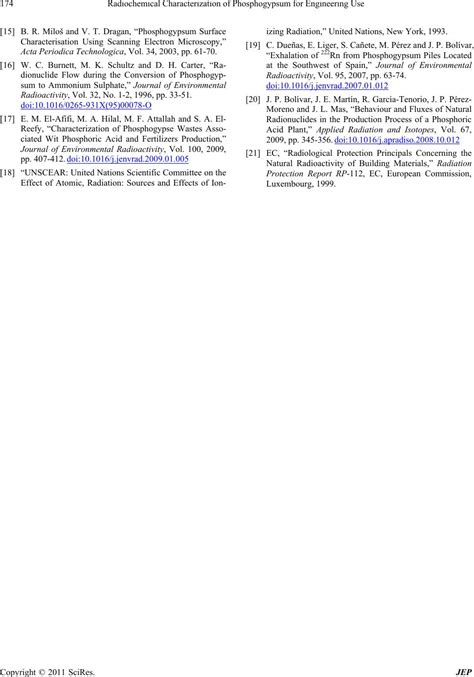 Radiochemical Characterization of Phosphogypsum for Engineering Use