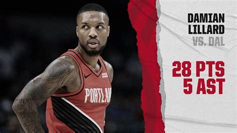 Damian Lillard (28 points) Highlights vs. Mavericks | October 27, 2019 - YouTube