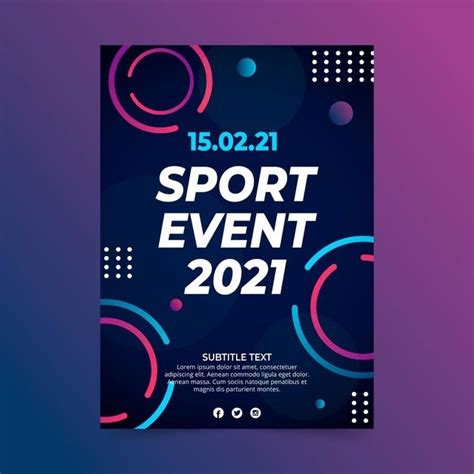 Free Vector | Sporting event poster | Event poster design, Sport poster ...