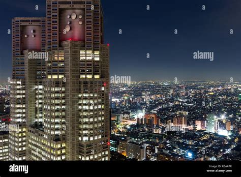 Tokyo skyline at night Stock Photo - Alamy