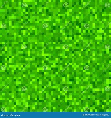 Pixel Grass Texture Background, Green Retro Square Grass Pattern Vector Illustration ...